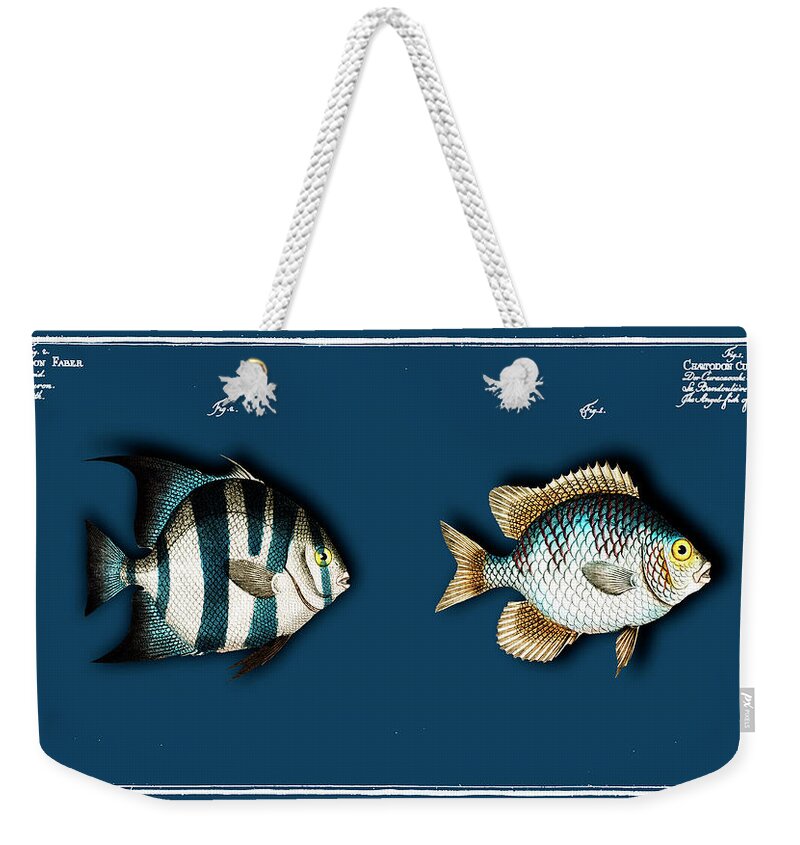 1700s Weekender Tote Bag featuring the painting 2 Fishes by Tony Rubino