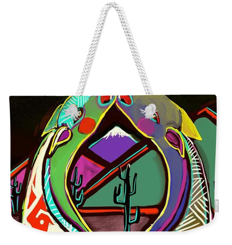 Coyote Moon Weekender Tote Bag featuring the digital art 2 Heart Moon by Hans Magden