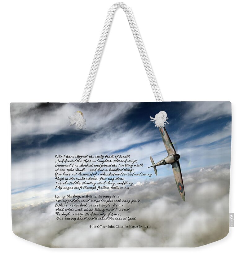 Battle Of Britain Weekender Tote Bag featuring the photograph High Flight Spitfire solo #2 by Gary Eason