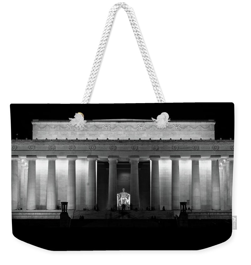 Lincoln Weekender Tote Bag featuring the photograph Lincoln Memorial at Night #2 by Doolittle Photography and Art