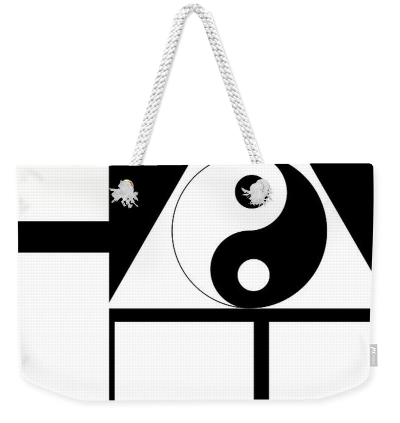  Weekender Tote Bag featuring the digital art LOA art Ying Yang #2 by Yvonne Padmos
