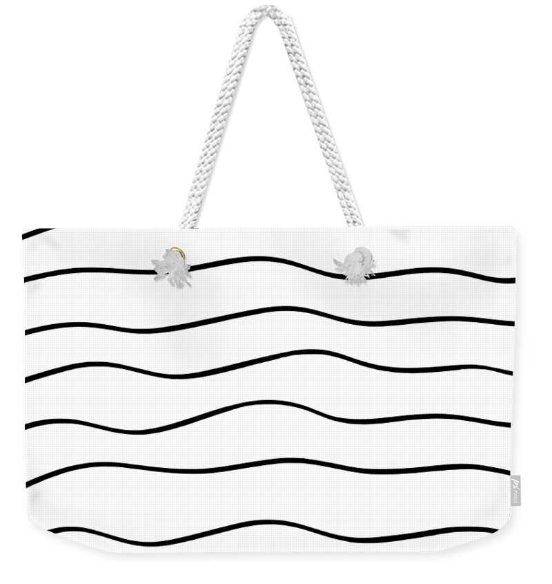 Modern simple trendy black and white hand drawn striped pattern Weekender Tote  Bag by Shawn Hempel - Pixels