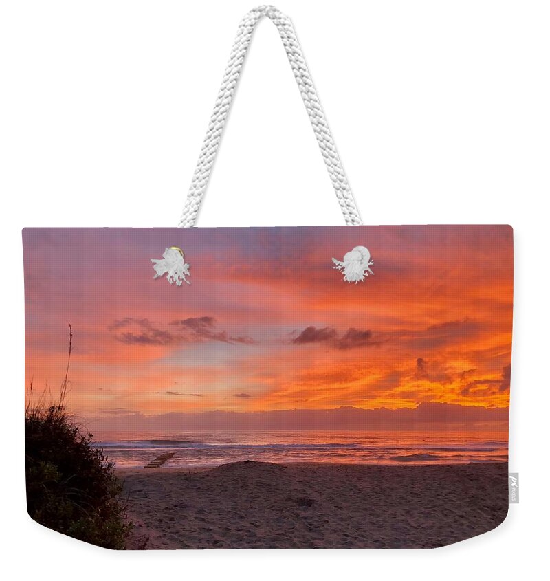 Canvas Weekender Tote Bag featuring the photograph October Sunrise #2 by Barbara Ann Bell