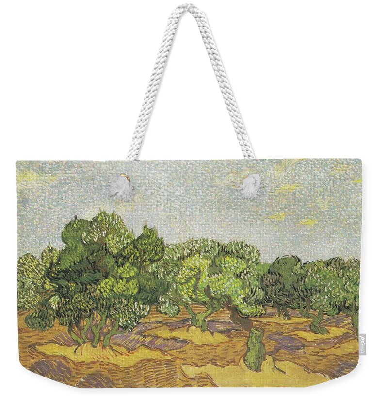 Olive Trees Weekender Tote Bag featuring the painting Olive Trees #14 by Vincent van Gogh