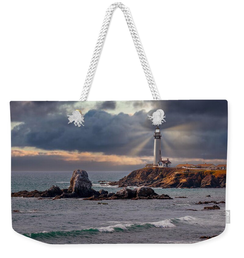 Pigeon Point Lighthouse Weekender Tote Bag featuring the photograph Pigeon Point Lighthouse #2 by Derek Dean