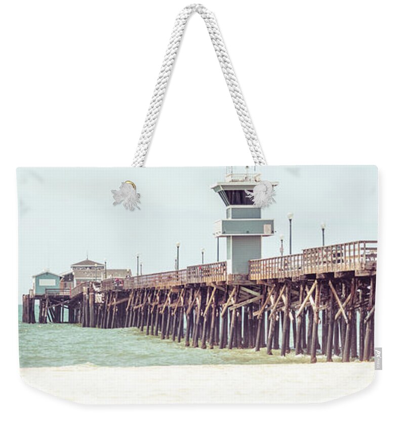 2015 Weekender Tote Bag featuring the photograph Seal Beach Pier California Panorama Photo #2 by Paul Velgos