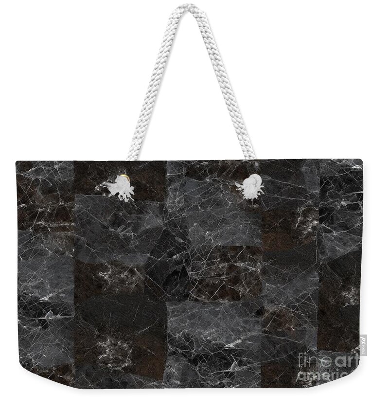 Seamless Weekender Tote Bag featuring the painting Seamless Luxurious Rough Raw Black Onyx Mineral Slab Background Texture Tileable Dragon Stone Or Obsidian Cave Wall Repeat Pattern Luxury Concept Wallpaper Backdrop High Resolution 3d Rendering #2 by N Akkash