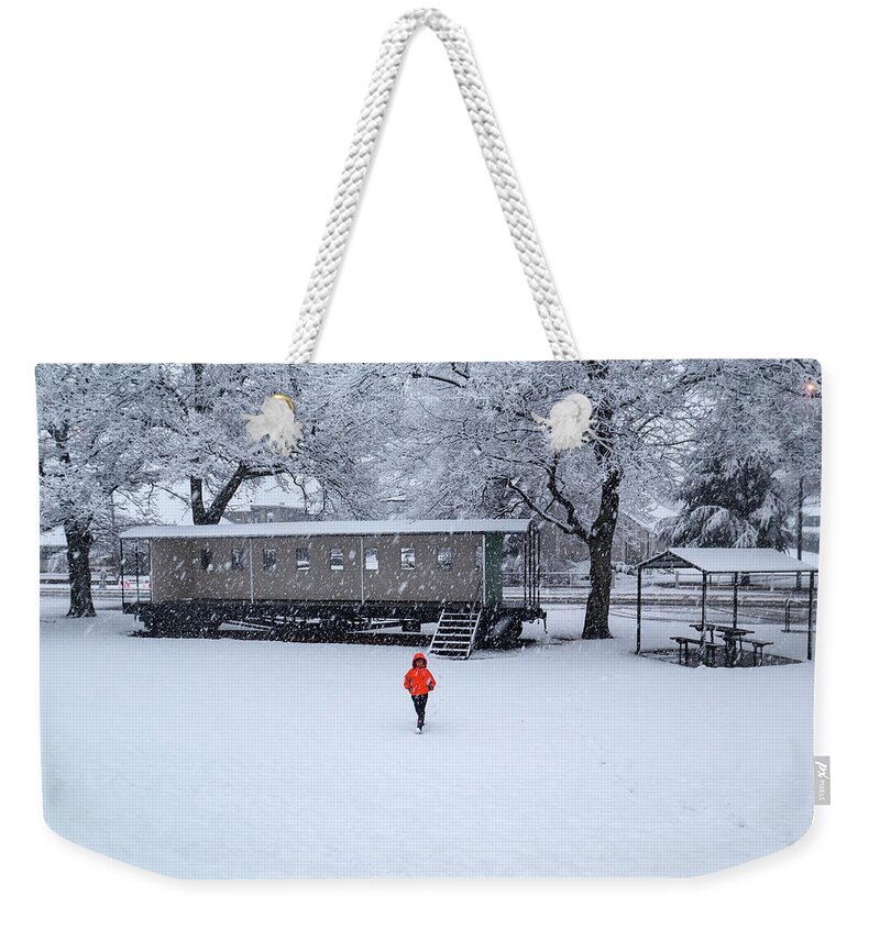 Snow Weekender Tote Bag featuring the photograph Snowing in South Island , New Zealand #2 by Pla Gallery