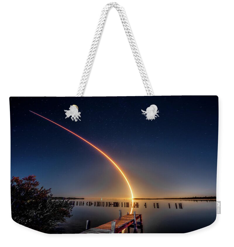 Cape Canaveral Weekender Tote Bag featuring the photograph Starlink Mission #2 by Norman Peay