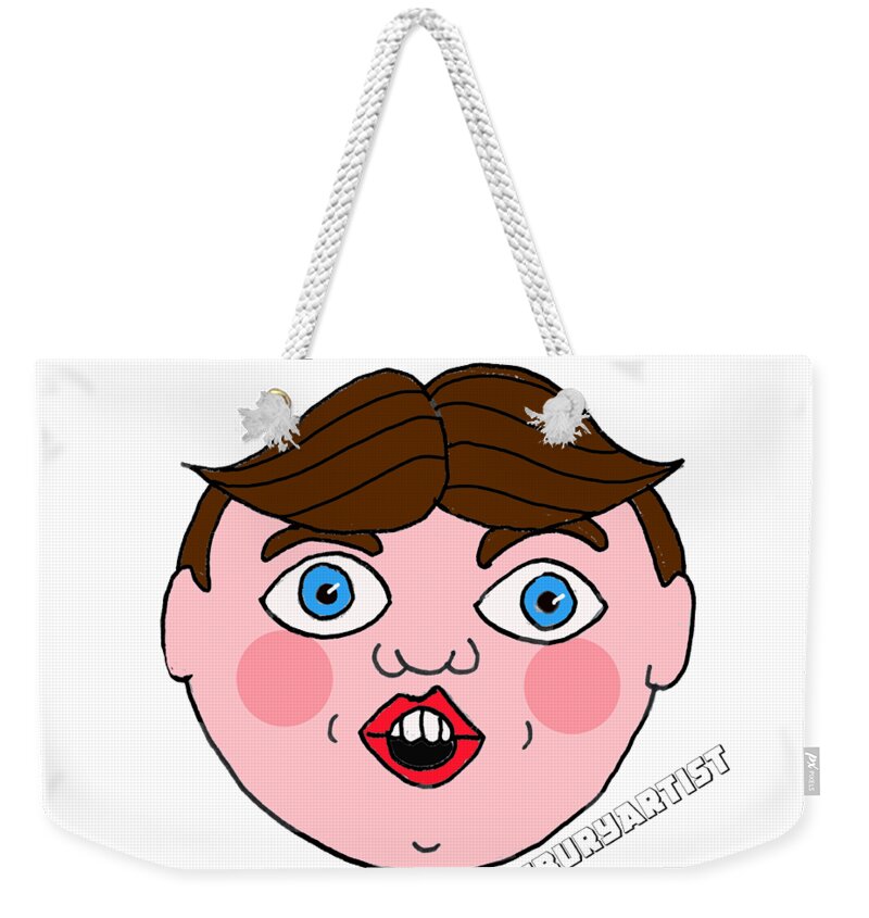 Asbury Park Weekender Tote Bag featuring the drawing Uh Oh by Patricia Arroyo