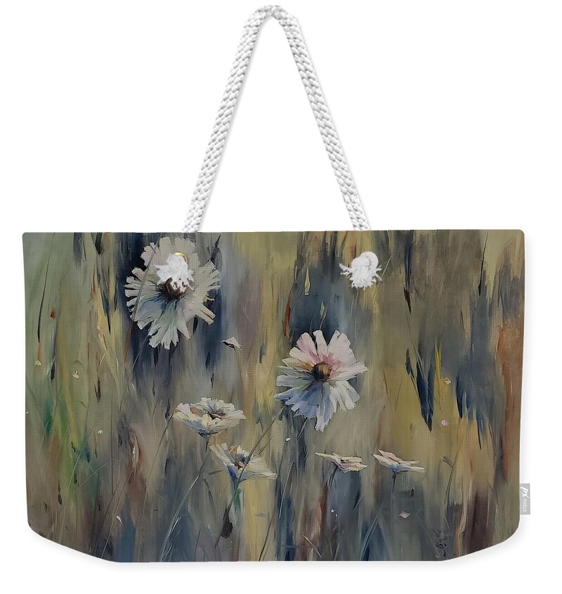 Wildflowers Weekender Tote Bag featuring the painting Wild Daisies #1 by Sheila Romard