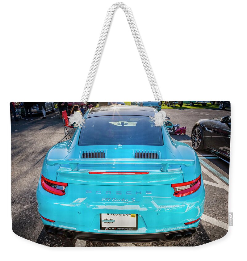 2019 Porsche 911 Turbo S Coupe 991.2 Weekender Tote Bag featuring the photograph 2019 Porsche 911 Turbo S Coupe 991.2 X116 by Rich Franco