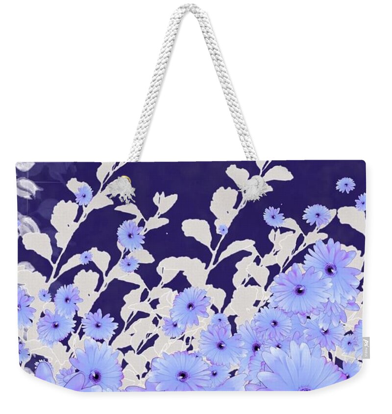 2020 Weekender Tote Bag featuring the digital art 2020 Dark Blue Color of the Year Gift Idea by Delynn Addams
