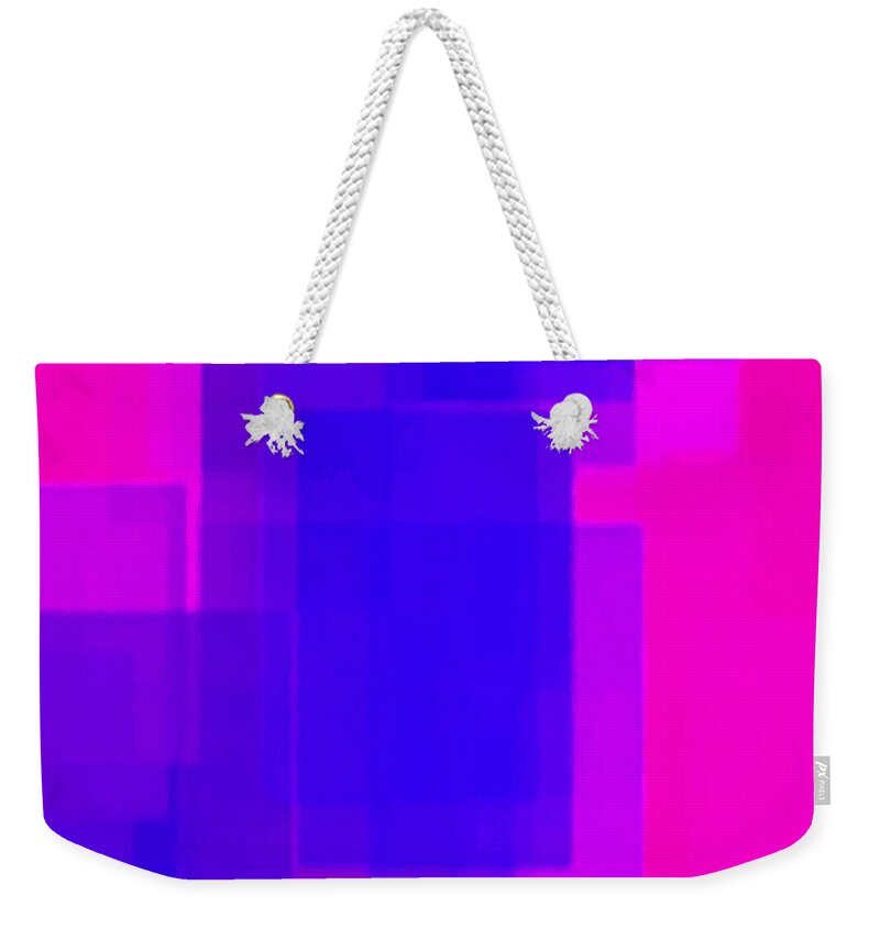 2020 Weekender Tote Bag featuring the digital art 2020 Pink and Blue Family Union Color of the Year by Delynn Addams