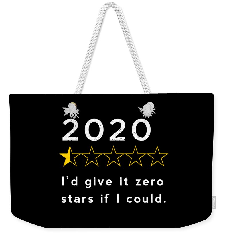 2020 Weekender Tote Bag featuring the digital art 2020 Review Zero Stars by Nikki Marie Smith