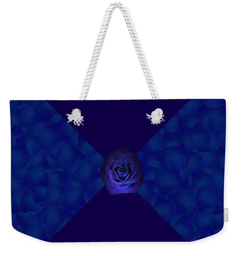 2020 Weekender Tote Bag featuring the digital art 2020 Trending Blue Rose by Delynn Addams