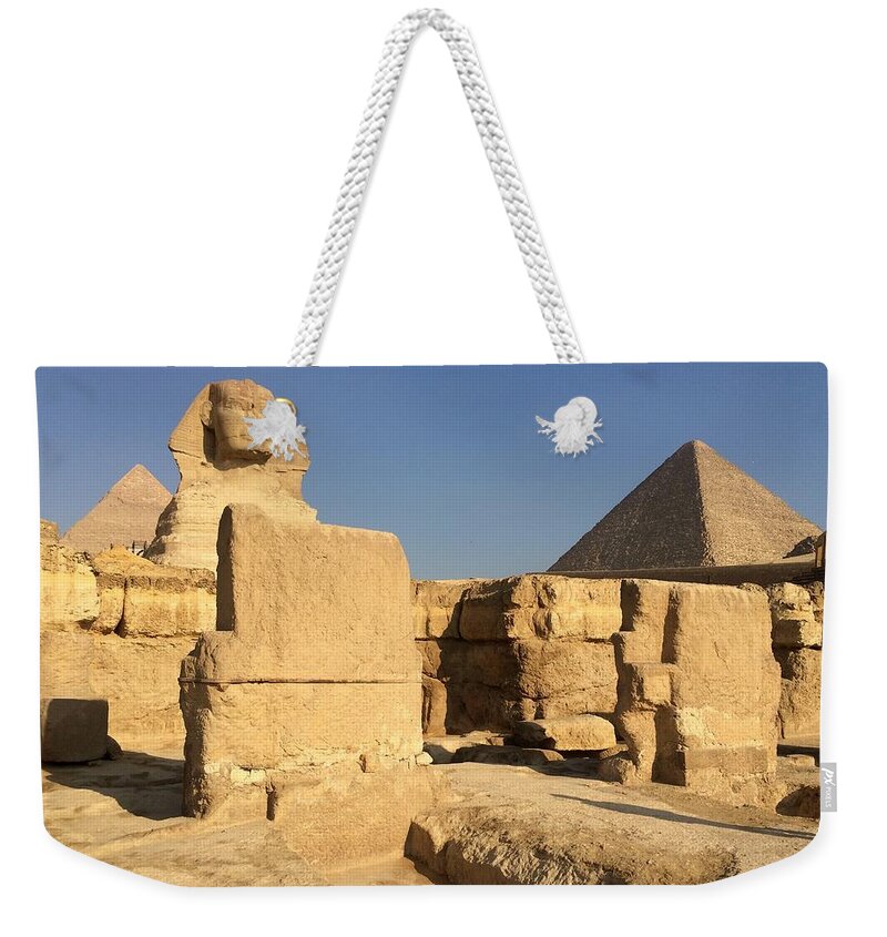Giza Weekender Tote Bag featuring the photograph Great Sphinx #21 by Trevor Grassi