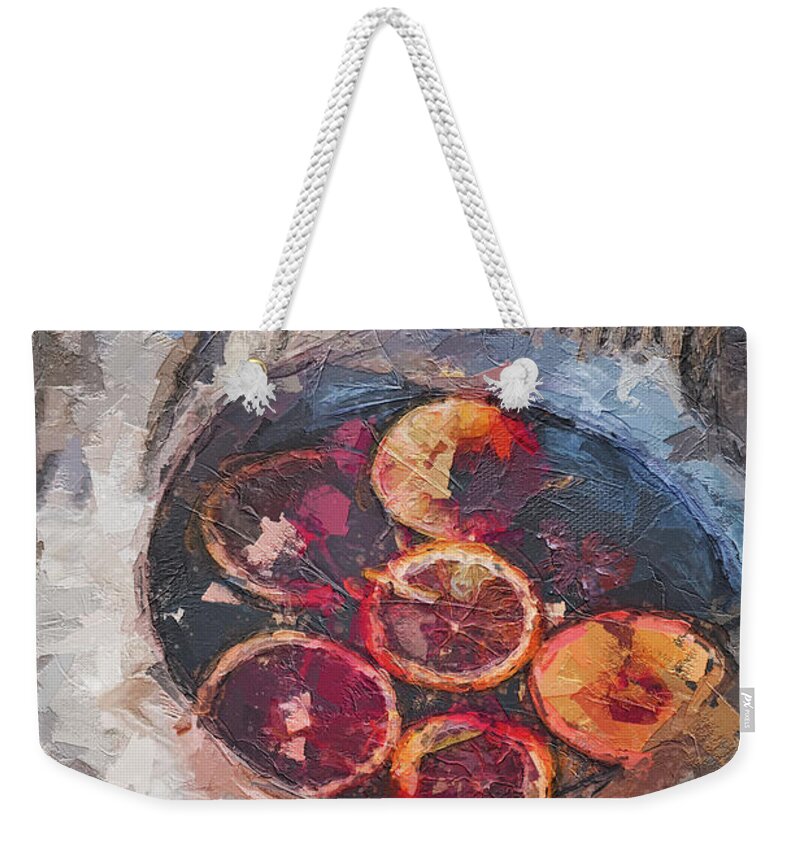 Background Weekender Tote Bag featuring the digital art Winter Story #239 by TintoDesigns