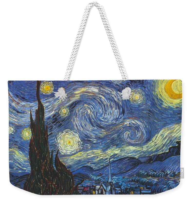 1889 Weekender Tote Bag featuring the painting Starry Night by Vincent Van Gogh