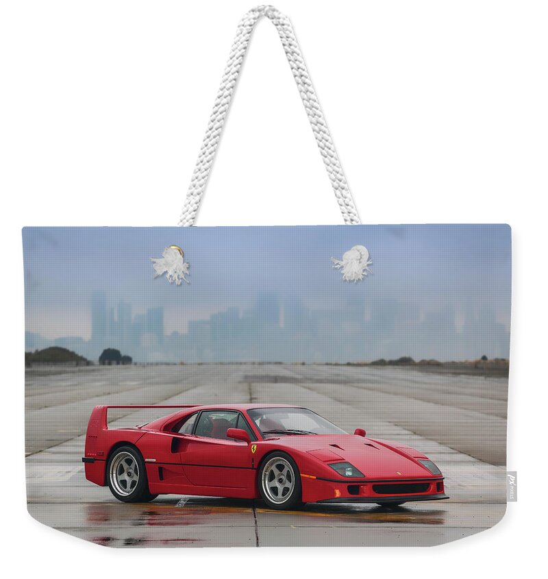 Ferrari Weekender Tote Bag featuring the photograph #Ferrari #F40 #Print #27 by ItzKirb Photography