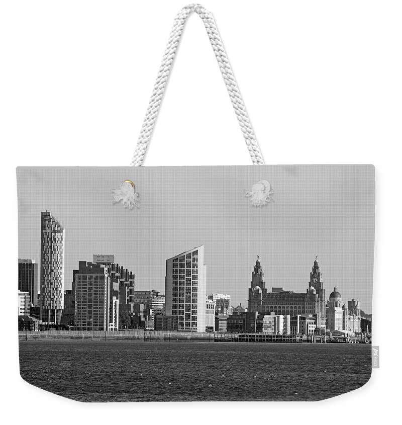 Wirral Weekender Tote Bag featuring the photograph 29/09/13 NEW BRIGHTON. The Liverpool Waterfront. by Lachlan Main