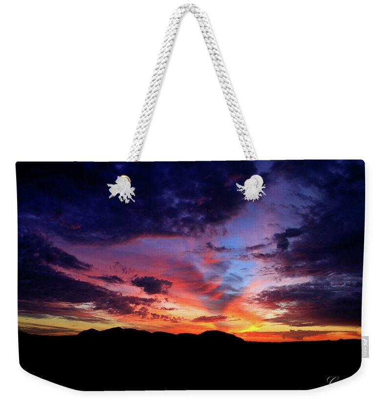 Arizona Weekender Tote Bag featuring the photograph After The Storm - Dark Sky- Signed by Gene Taylor