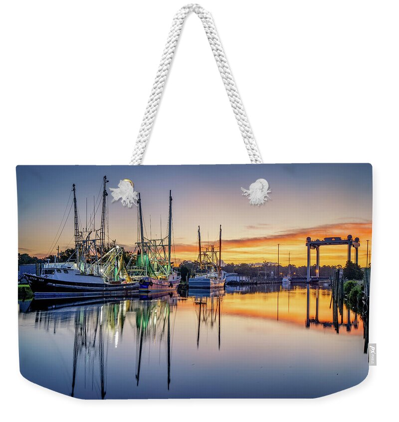 Sunrise Weekender Tote Bag featuring the photograph Bayou Sunrise by Brad Boland