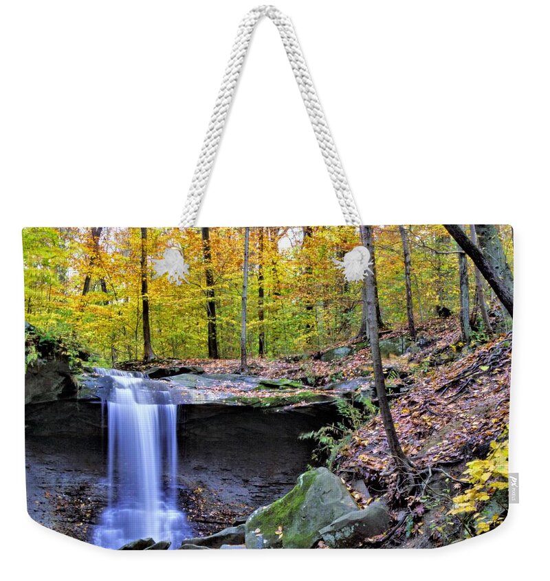  Weekender Tote Bag featuring the photograph Blue Hen Falls by Brad Nellis