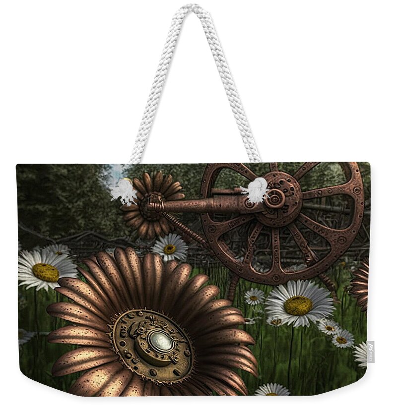 Series Weekender Tote Bag featuring the digital art Daisy variations #3 by Sabantha