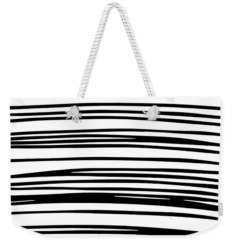 Modern simple trendy black and white hand drawn striped pattern Weekender Tote  Bag by Shawn Hempel - Fine Art America