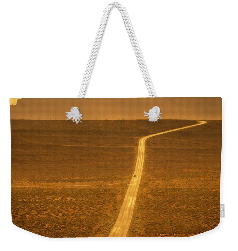 163 Weekender Tote Bag featuring the photograph Monument Valley Highway #3 by Alan Copson