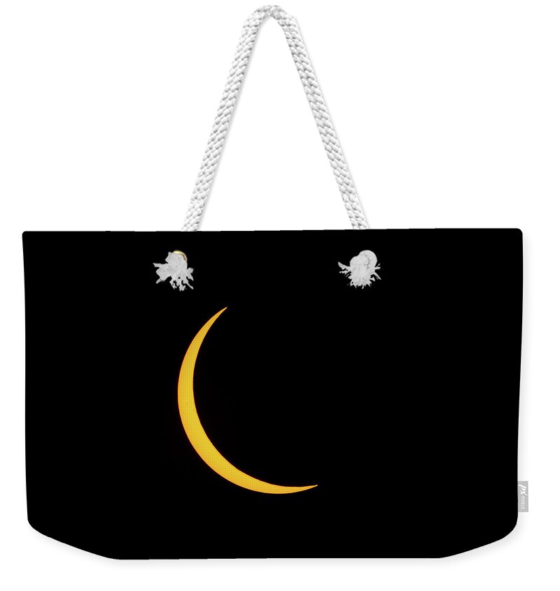 Solar Eclipse Weekender Tote Bag featuring the photograph Partial Solar Eclipse by David Beechum