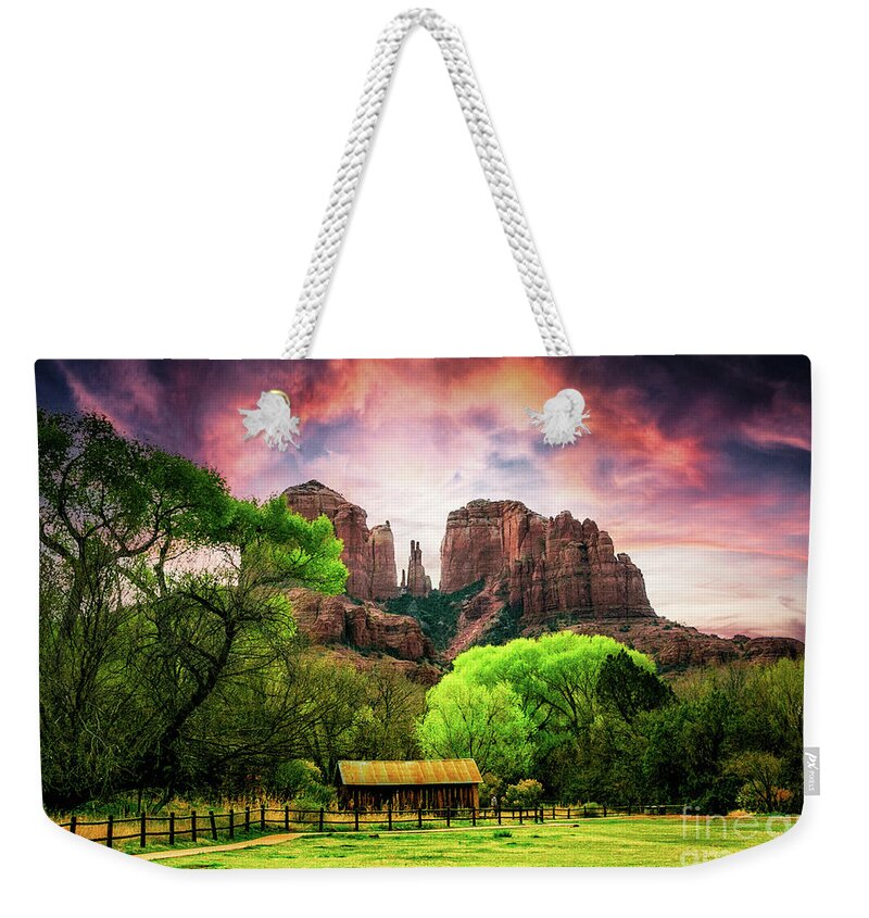 Red Rock Canyon Weekender Tote Bag featuring the photograph Red Rock Canyon #4 by Lev Kaytsner