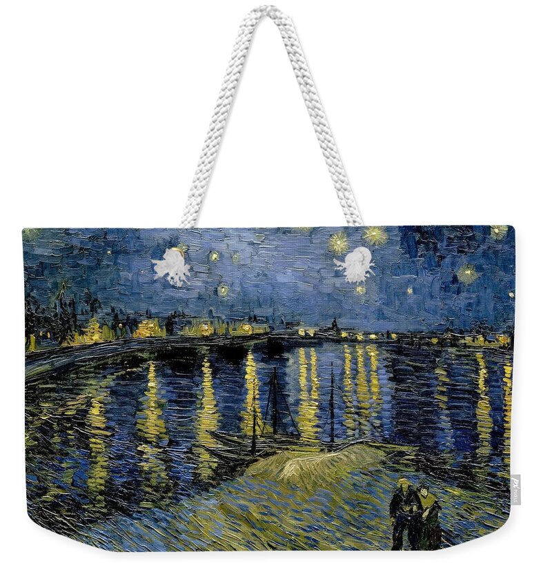 Art Weekender Tote Bag featuring the painting Starry Night Over the Rhone by Vincent Van Gogh by Mango Art