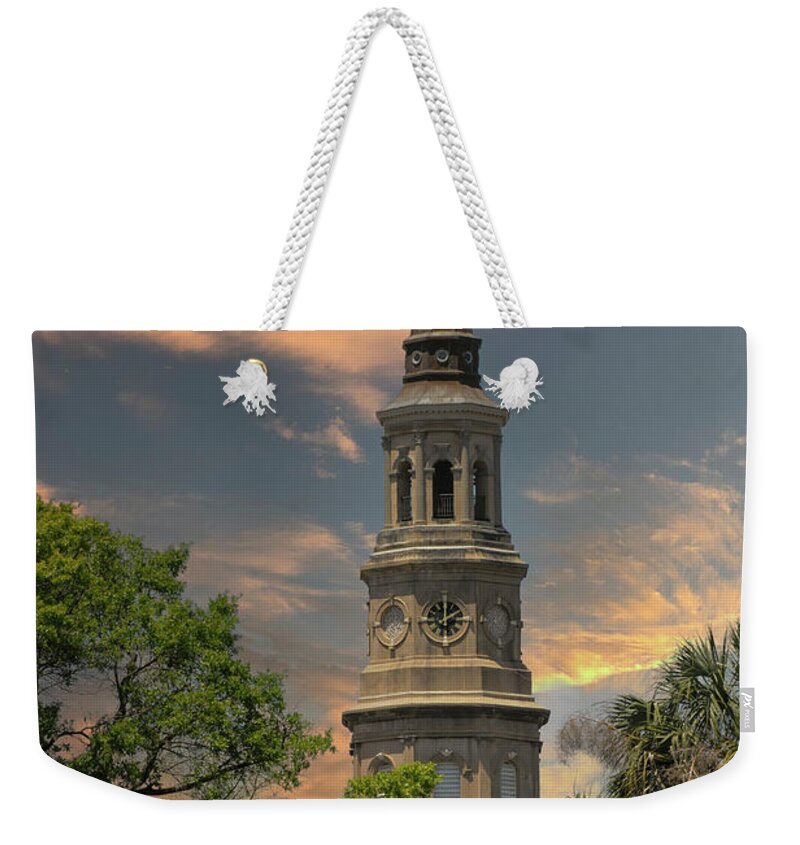 St. Phillip's Church Weekender Tote Bag featuring the photograph Holy City - St Phillips Historic Church - Charleston SC by Dale Powell