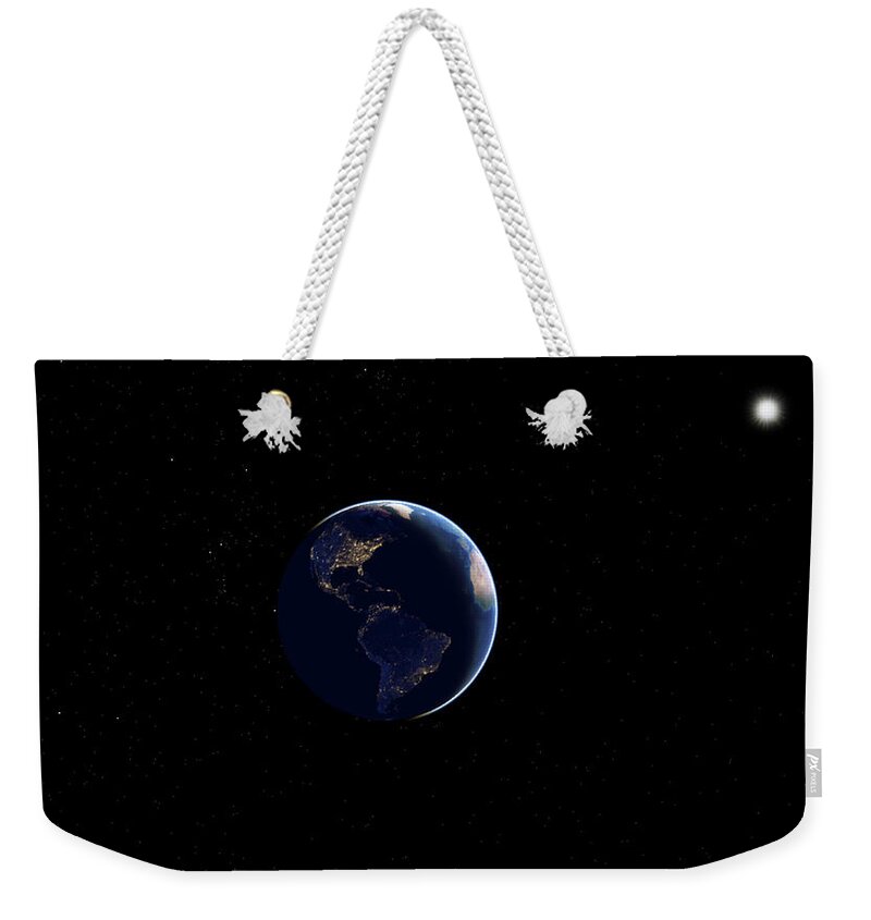 3d Weekender Tote Bag featuring the digital art Spring on Earth by Karine GADRE