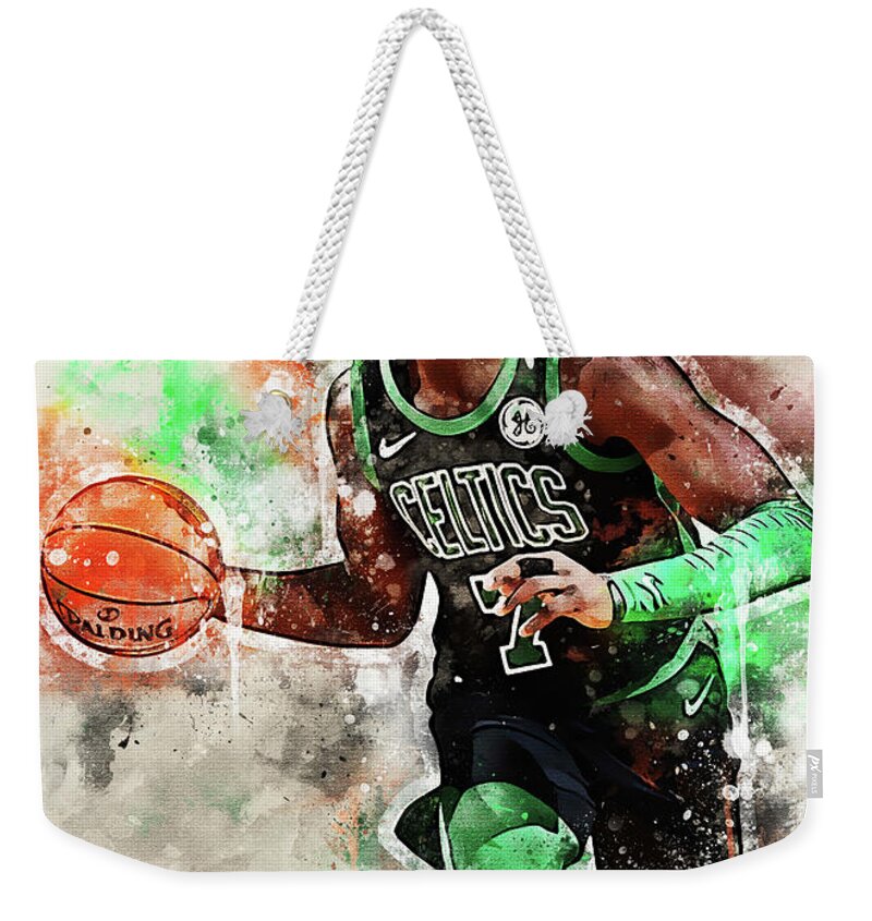 Art Jaylen Marselles Brown Jaylenmarsellesbrown Jaylen Marselles Brown  Basketball Boston Celtics Bos Weekender Tote Bag by Wrenn Huber - Pixels