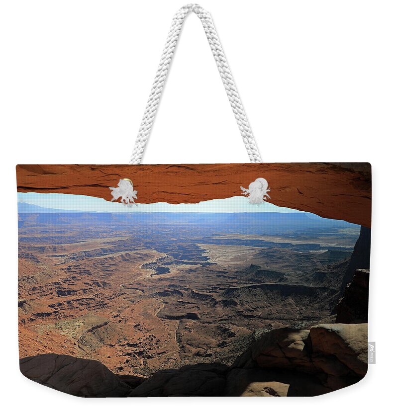 Canyonlands Weekender Tote Bag featuring the photograph Canyonlands National Park - View from Mesa Arch #2 by Richard Krebs