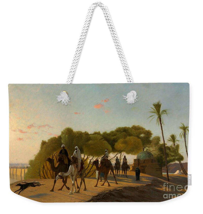 Art History Weekender Tote Bag featuring the painting Leaving the oasis #4 by Jean-Leon Gerome