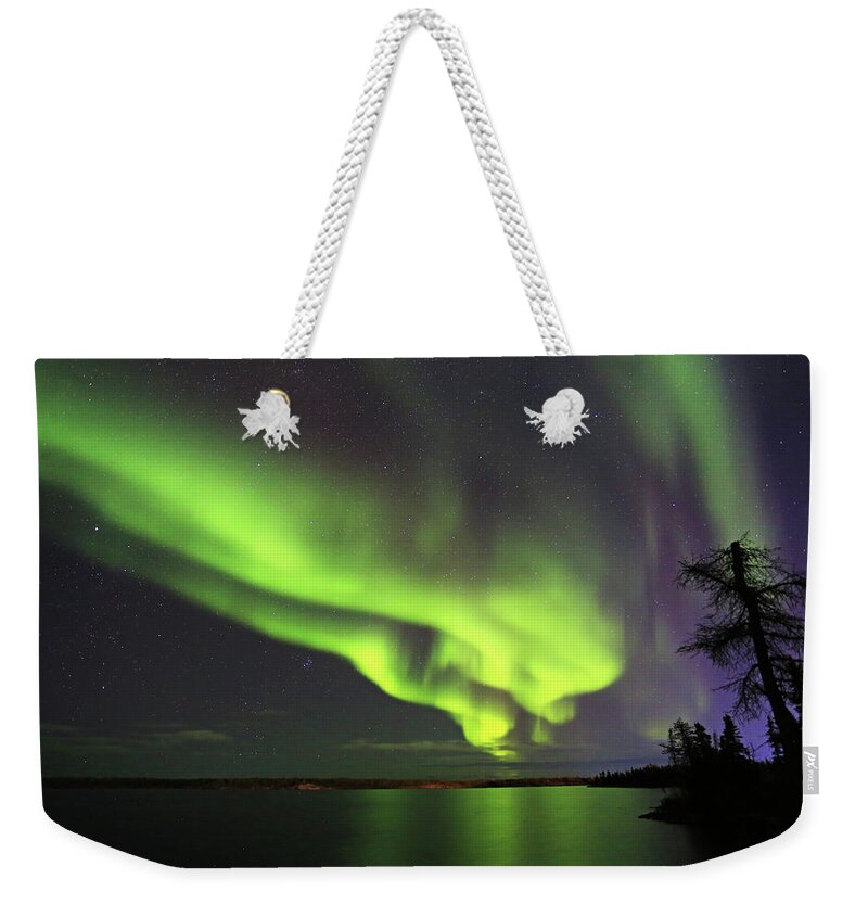 Northern Lights Weekender Tote Bag featuring the photograph Northern Lights #5 by Shixing Wen