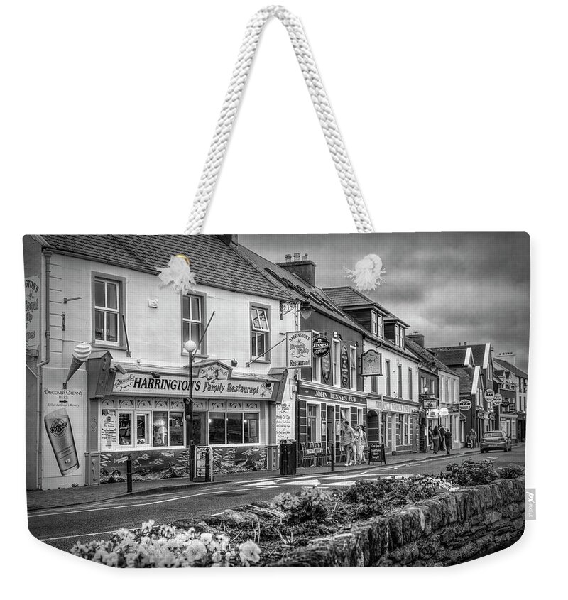 Barns Weekender Tote Bag featuring the photograph Old Irish Town The Dingle Peninsula in the Summer in Black and W #4 by Debra and Dave Vanderlaan