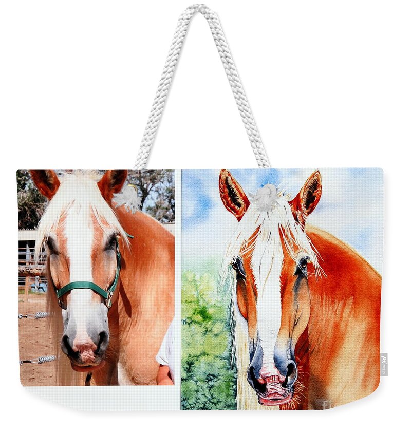  Weekender Tote Bag featuring the painting Pet Portrait Commission #5 by Maria Barry
