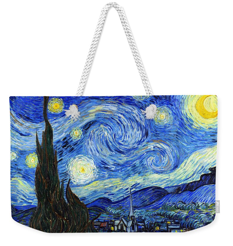 Vincent Van Gogh Weekender Tote Bag featuring the painting Starry Night 1889 #4 by Vincent van Gogh