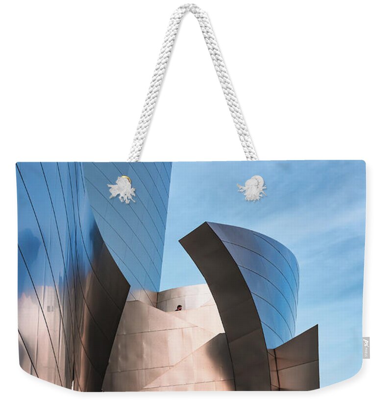 Diminishing Perspective Weekender Tote Bag featuring the photograph Walt Disney Concert Hall, LA #4 by Hanna Tor