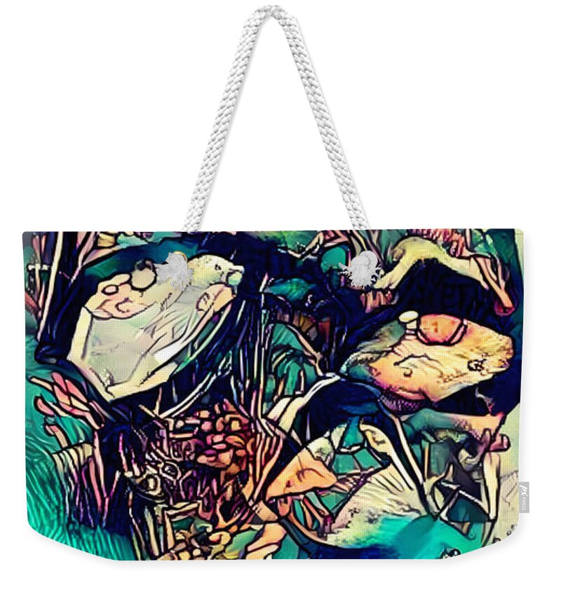 Contemporary Art Weekender Tote Bag featuring the digital art 48 by Jeremiah Ray