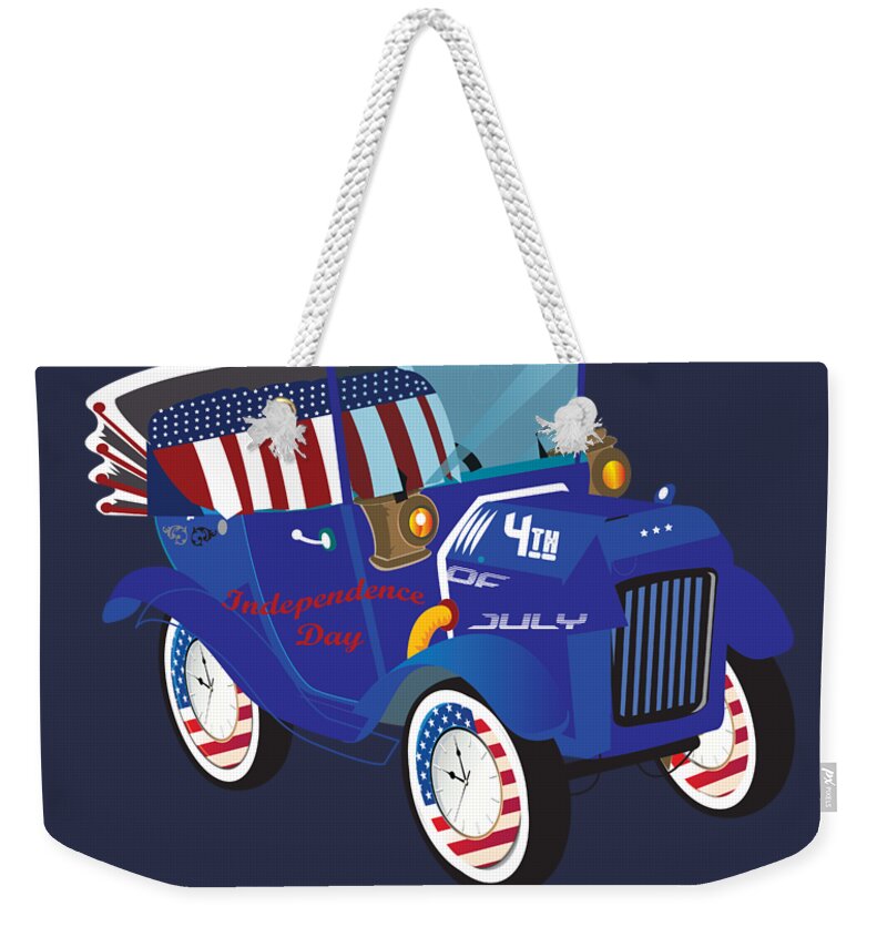 Oil On Canvas Weekender Tote Bag featuring the digital art 4th-transpernt-png by Celestial Images