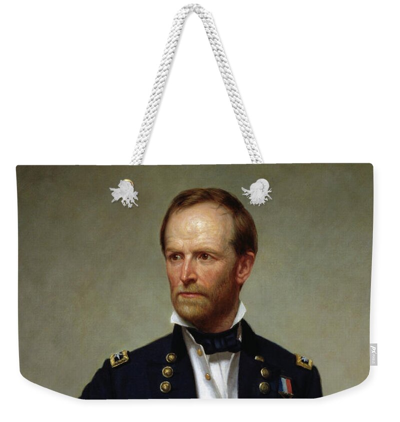 General Sherman Weekender Tote Bag featuring the painting General William Tecumseh Sherman #5 by War Is Hell Store