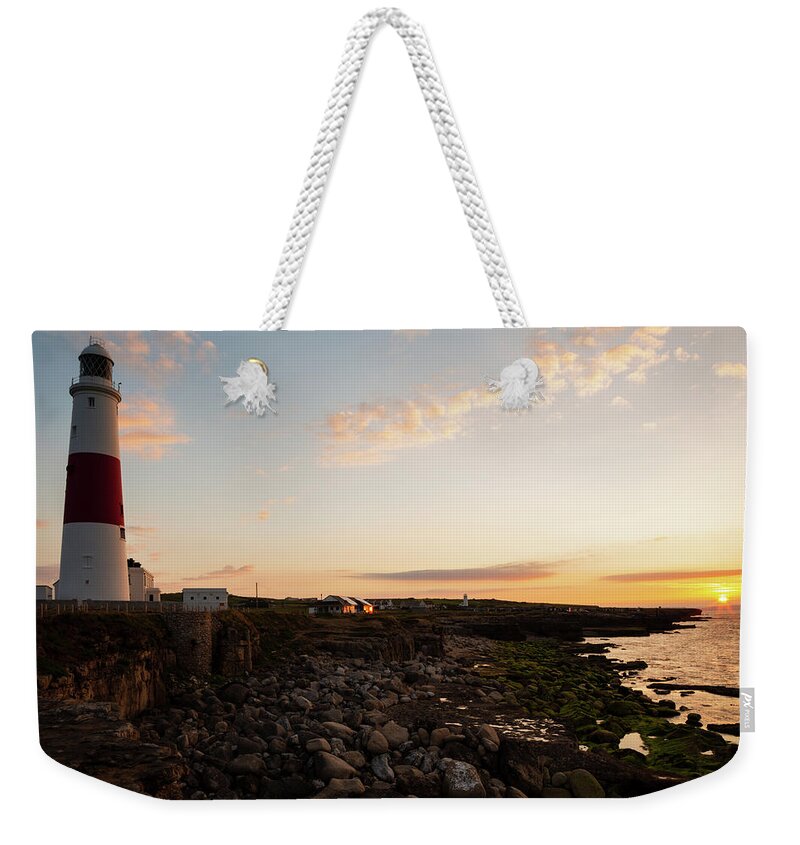 Portland Weekender Tote Bag featuring the photograph Morning at Portland Bill Lighthouse #5 by Ian Middleton