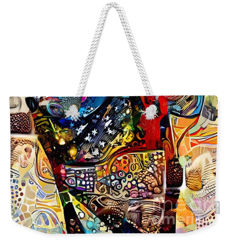 Contemporary Art Weekender Tote Bag featuring the digital art 53 by Jeremiah Ray