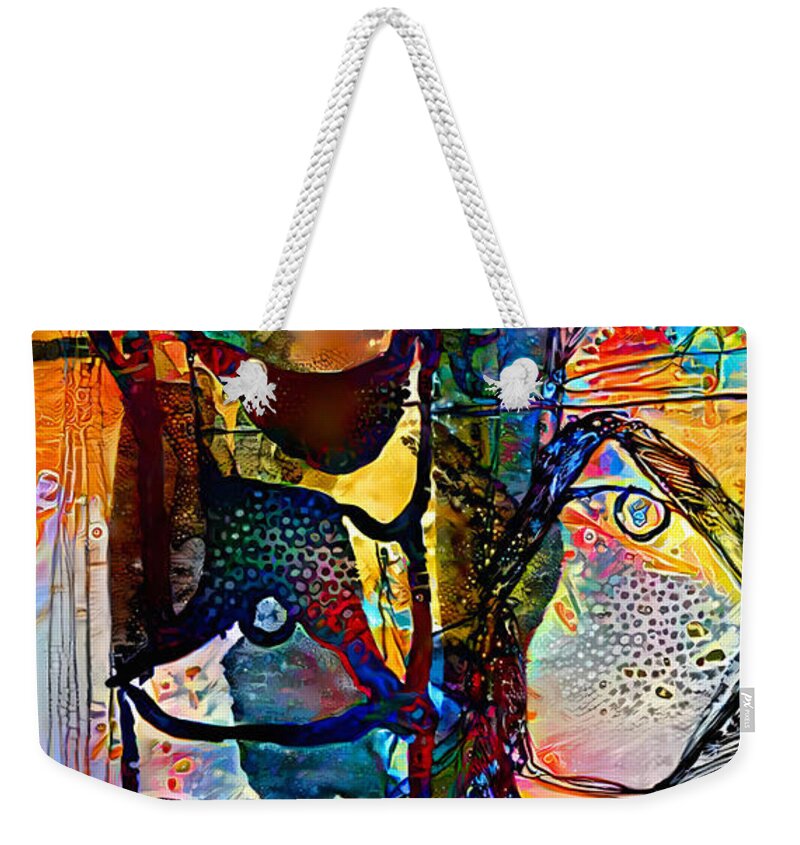 Contemporary Art Weekender Tote Bag featuring the digital art 57 by Jeremiah Ray